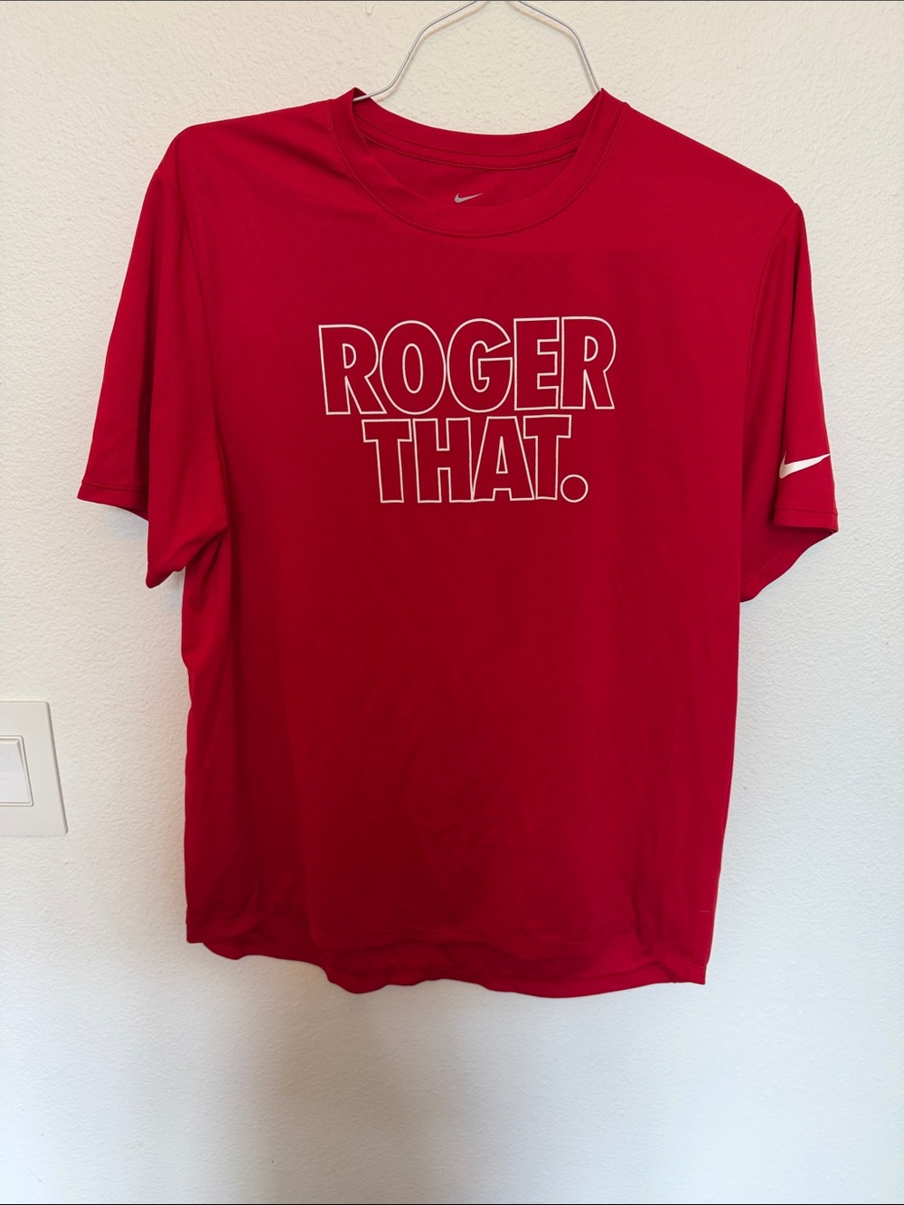 Nike Red 'ROGER THAT.' Short Sleeve Graphic Tee